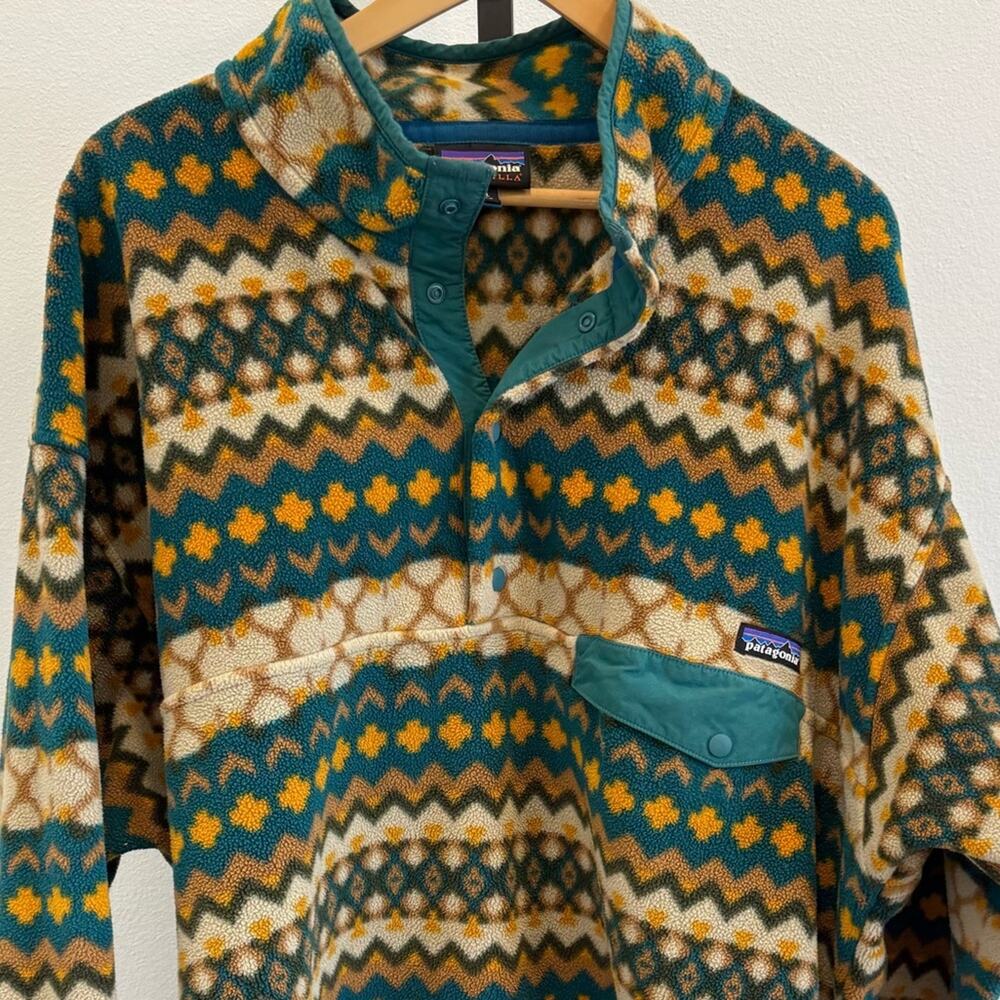 Patagonia Synchilla Fleece in Cliff Arbor Green Mens XXL Gorpcore Outdoor Hike - Picture 2 of 8